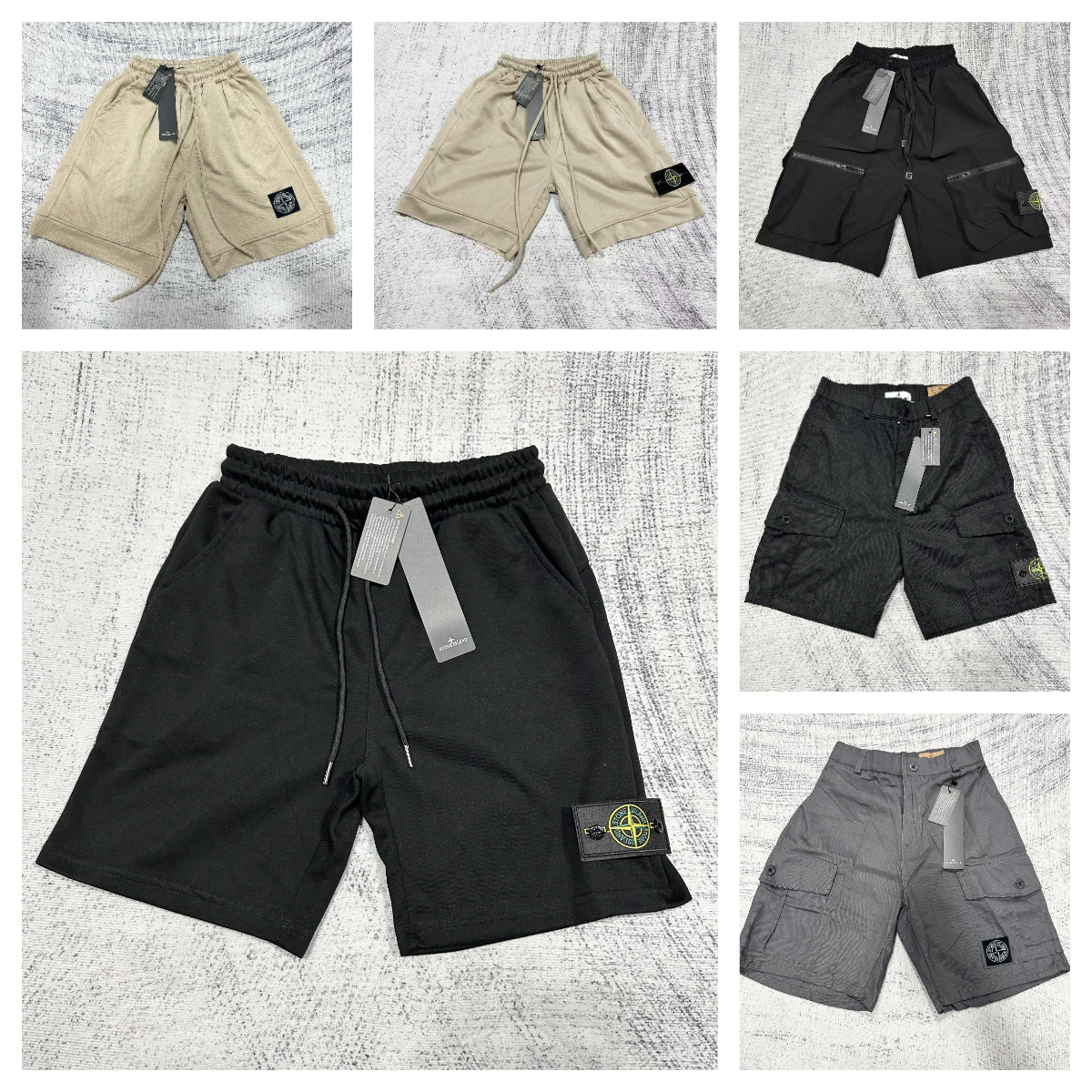 Stone Island Cargo Shorts Men's Drawstring Waist Military Style