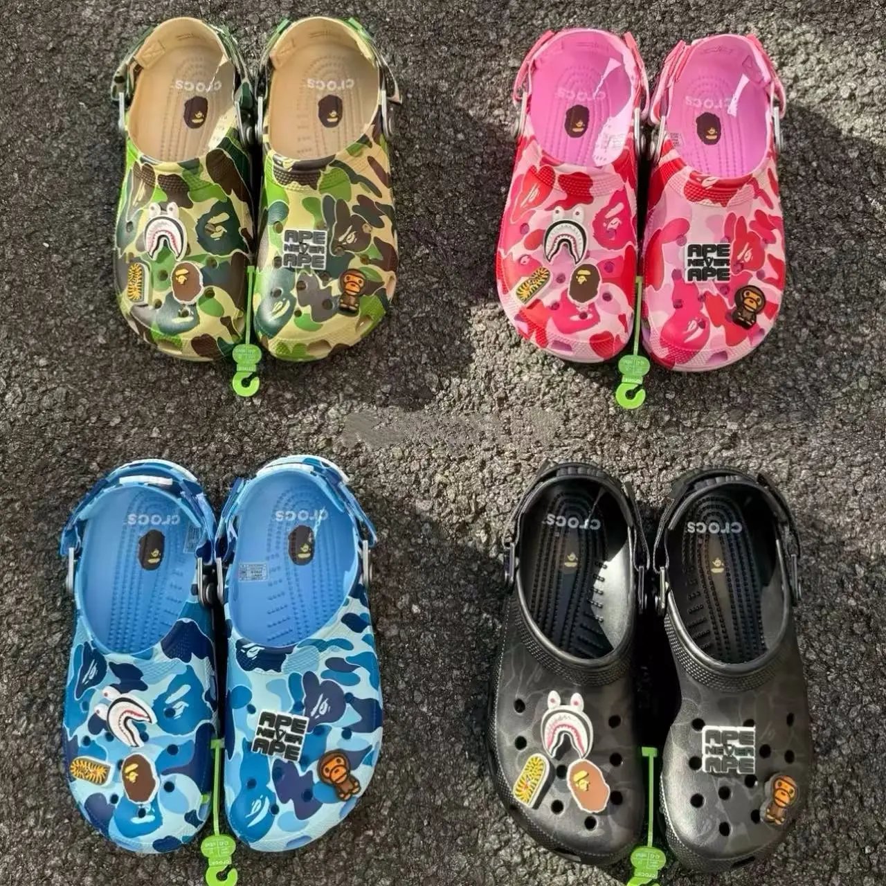 Crocs x A Bathing Ape Camo Clogs Shoes