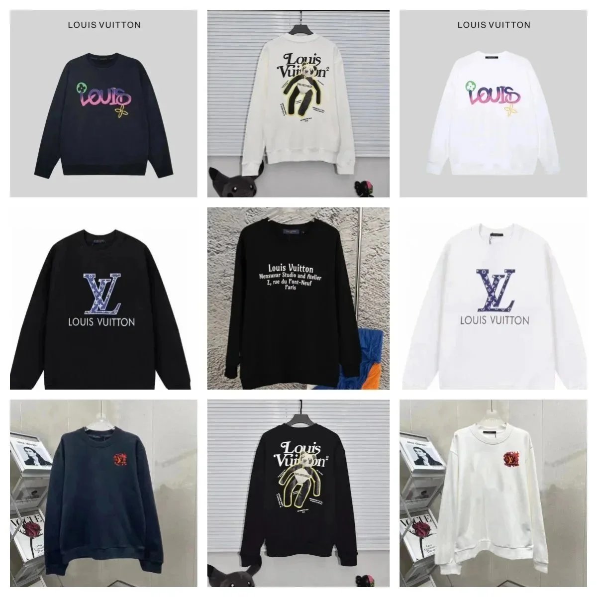 Louis Vuitton Sweatshirts Men Women Fashion Logo Print Crewneck Sweaters