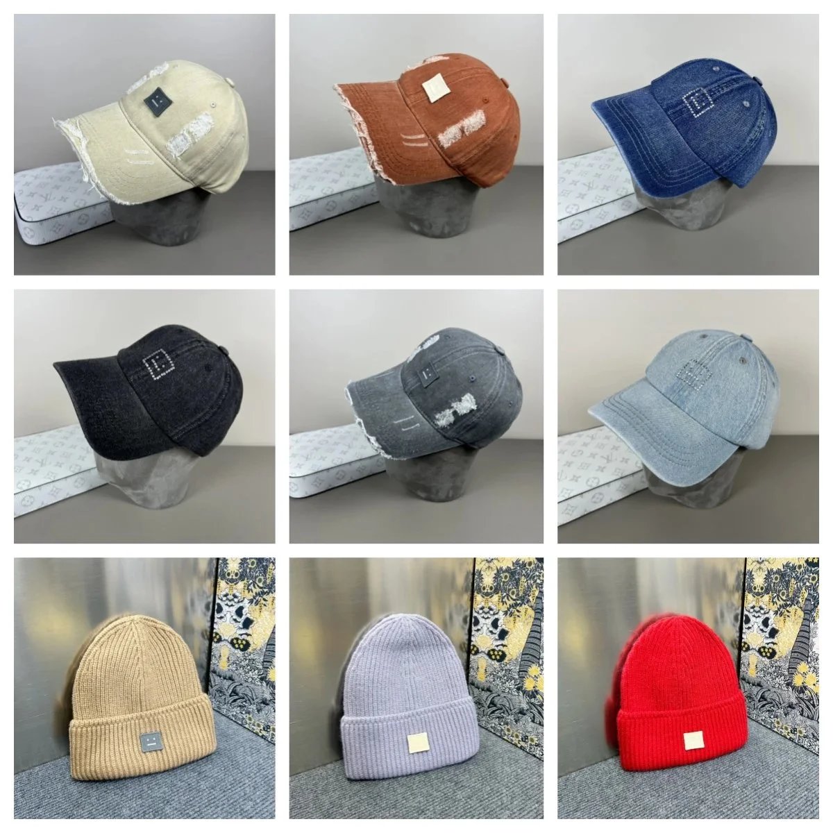 Stylish Denim Baseball Caps and Knit Beanies for Men Women