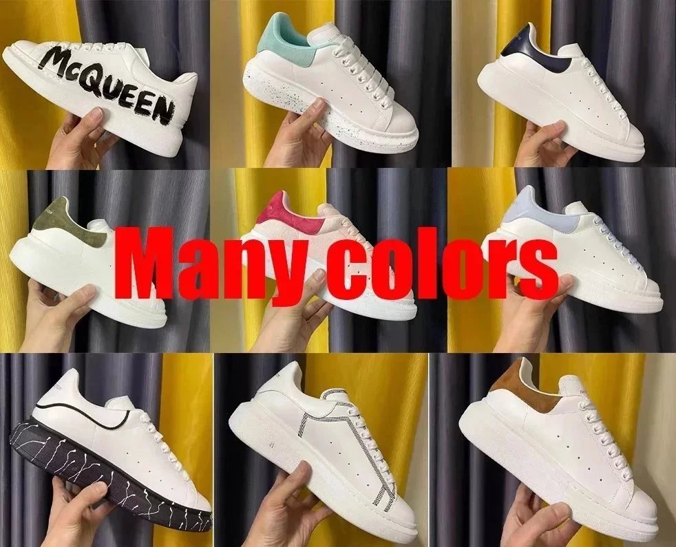 McQueen White Sneakers Fashion Casual Shoes for Men and Women