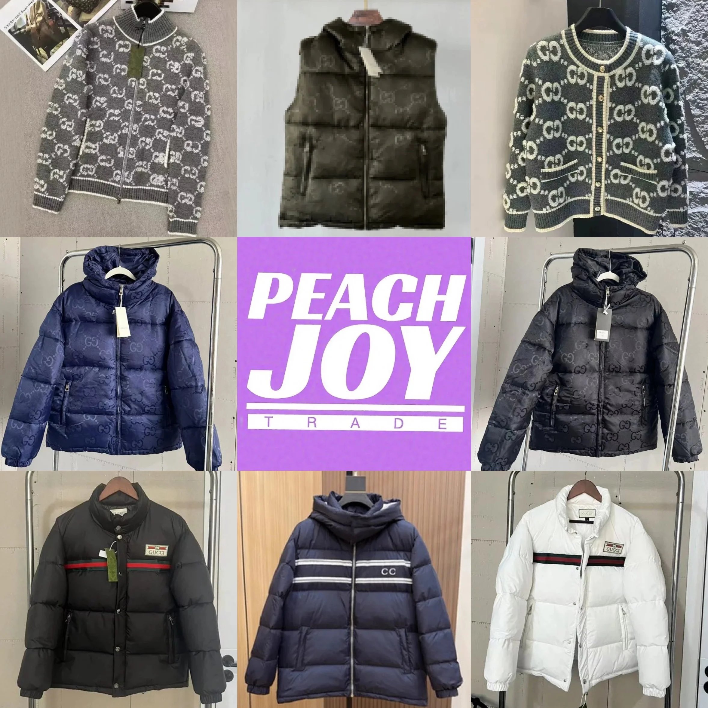 Gucci Monogram Down Jackets and Sweaters for Men and Women