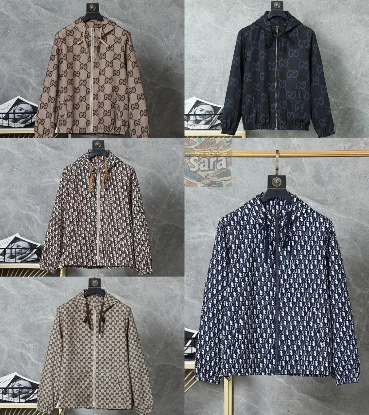 Gucci Monogram Print Hooded Jacket for Men