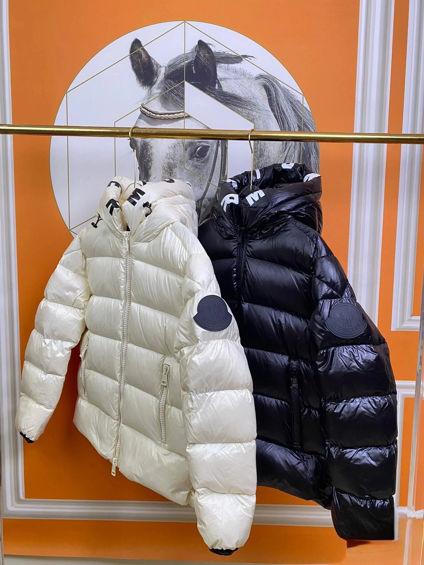 Moncler Down Jacket for Women - White and Black Puffer Coat