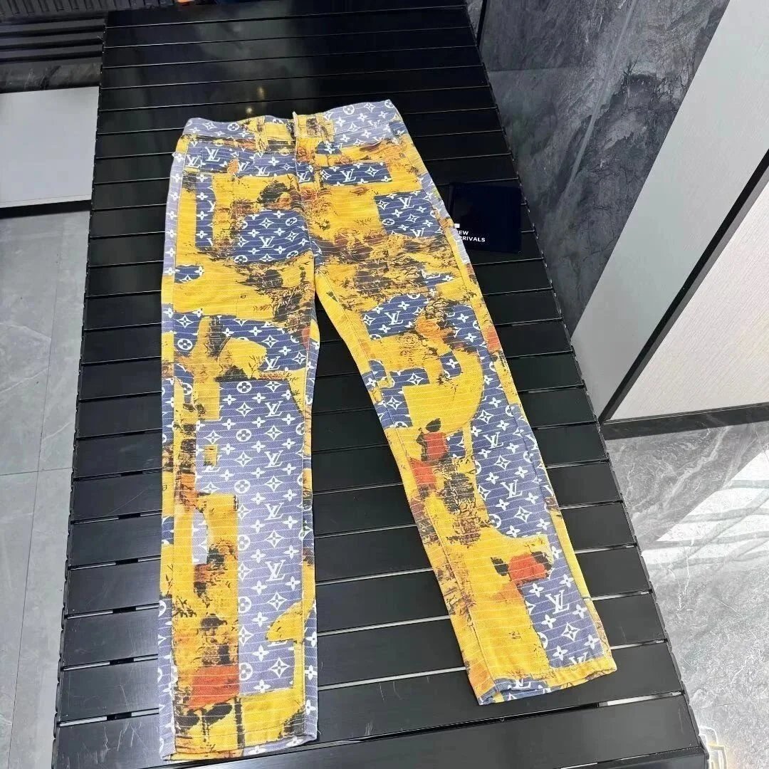 Louis Vuitton Monogram Printed Yellow Pants