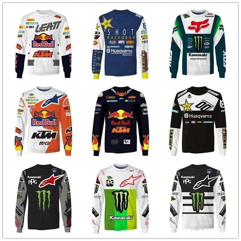 Motocross Racing Jersey Red Bull KTM Husqvarna Kawasaki MX Gear