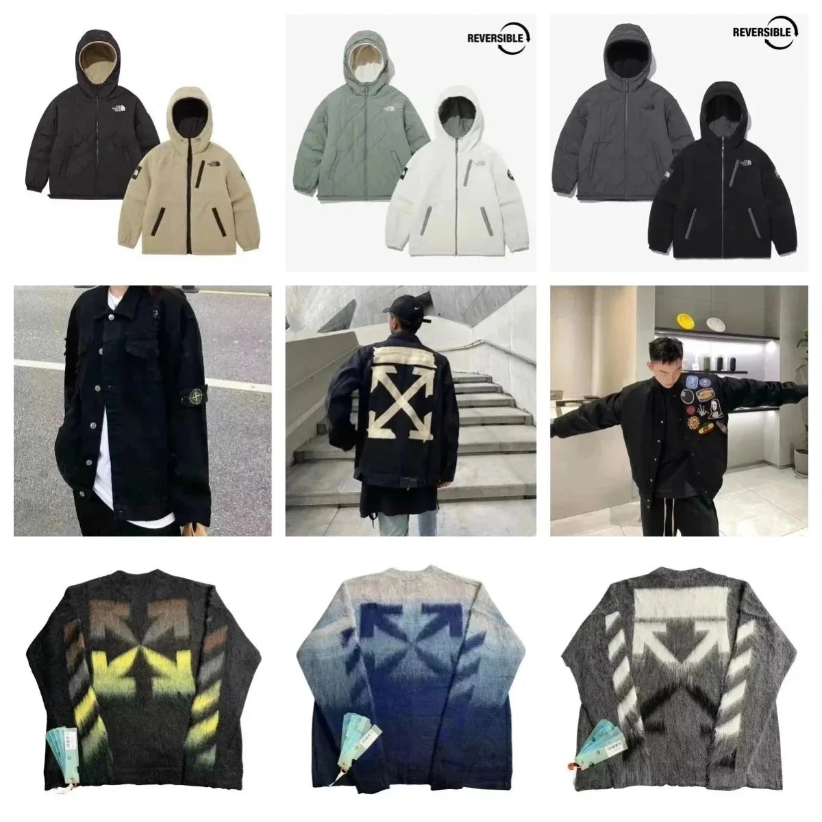 Reversible Hooded Jacket Men Winter Warm Parka Outdoor Wear