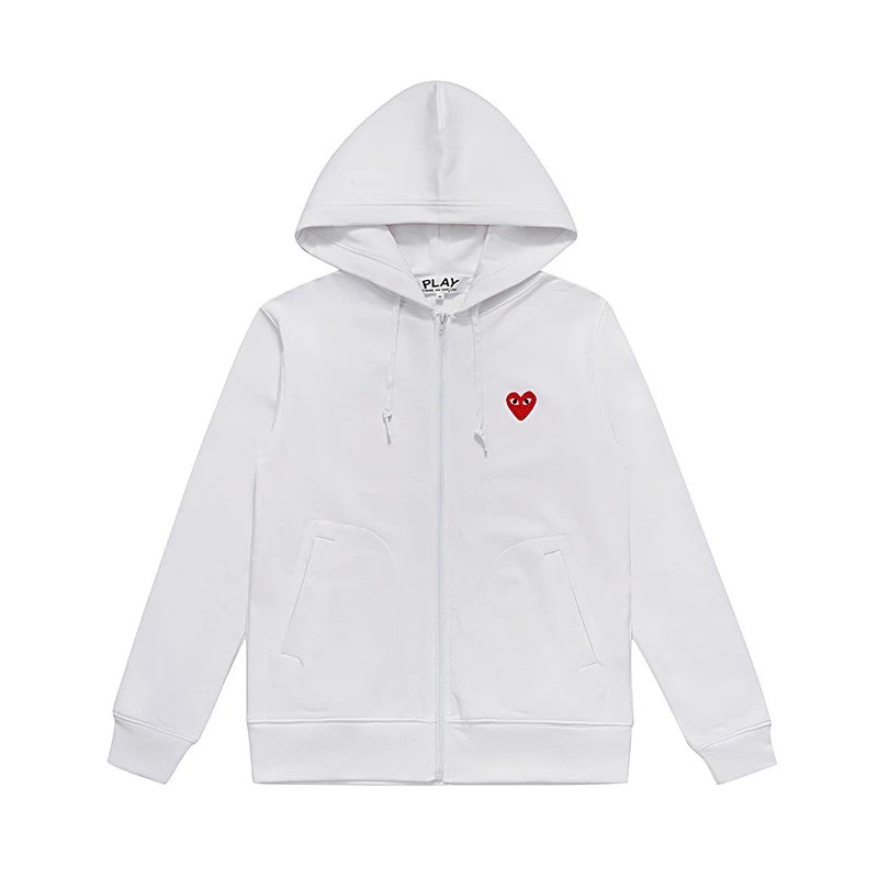 White Heart Logo Zip-Up Hoodie by Comme des Garçons PLAY