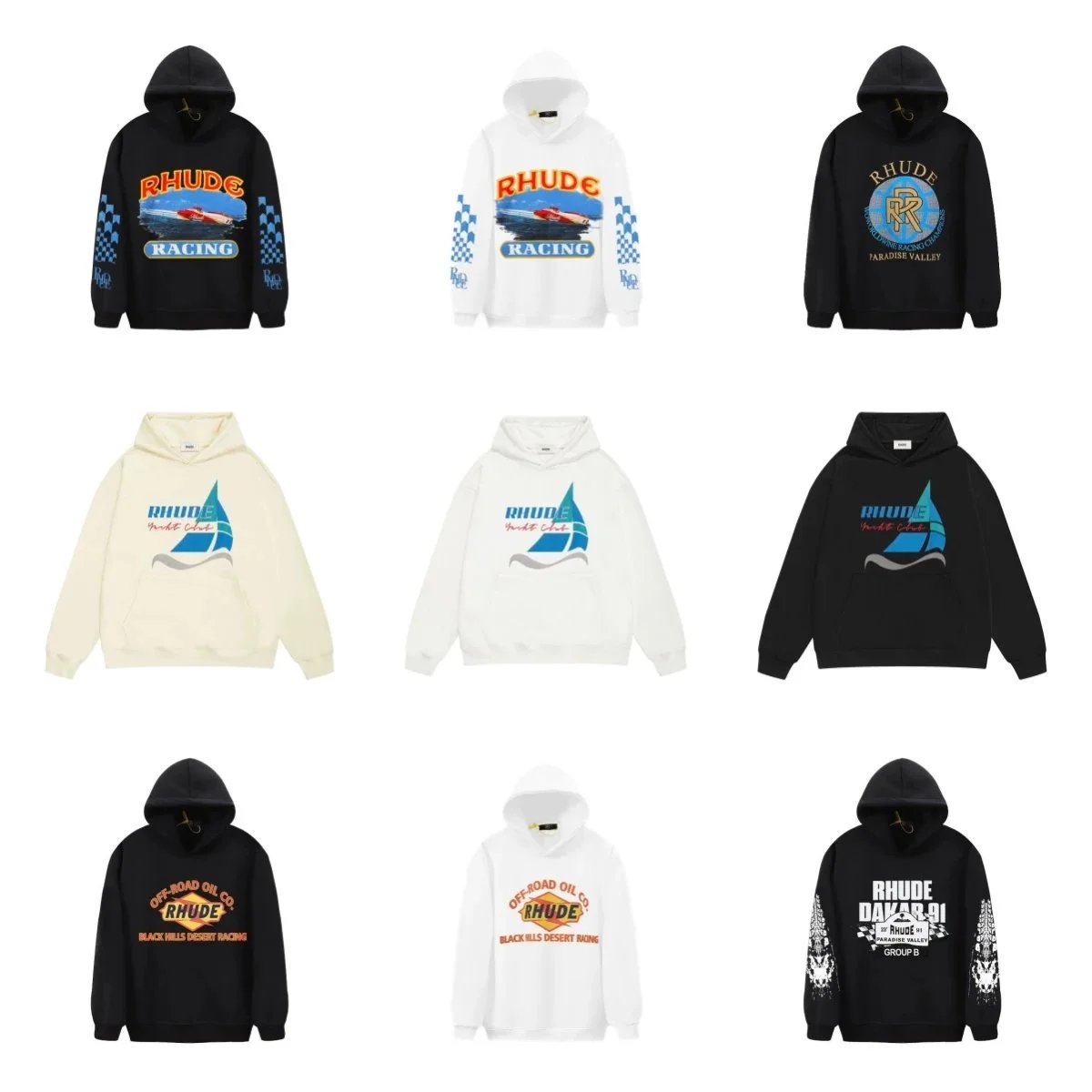 RHUDE Racing Hoodie Collection - Premium Streetwear Sweatshirts