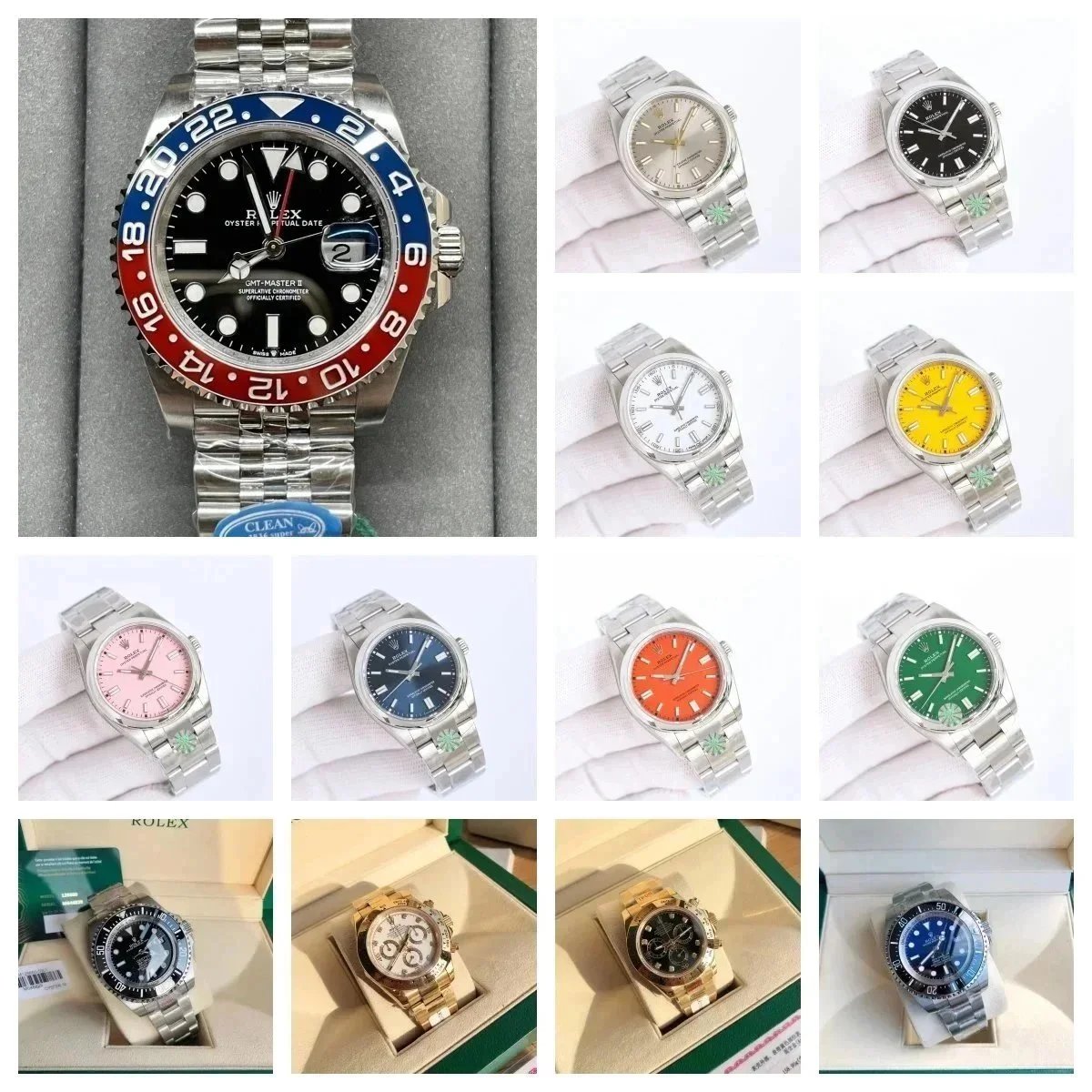 ROLEX GMT-Master II Oyster Perpetual Date Watch with Blue and Red Bezel