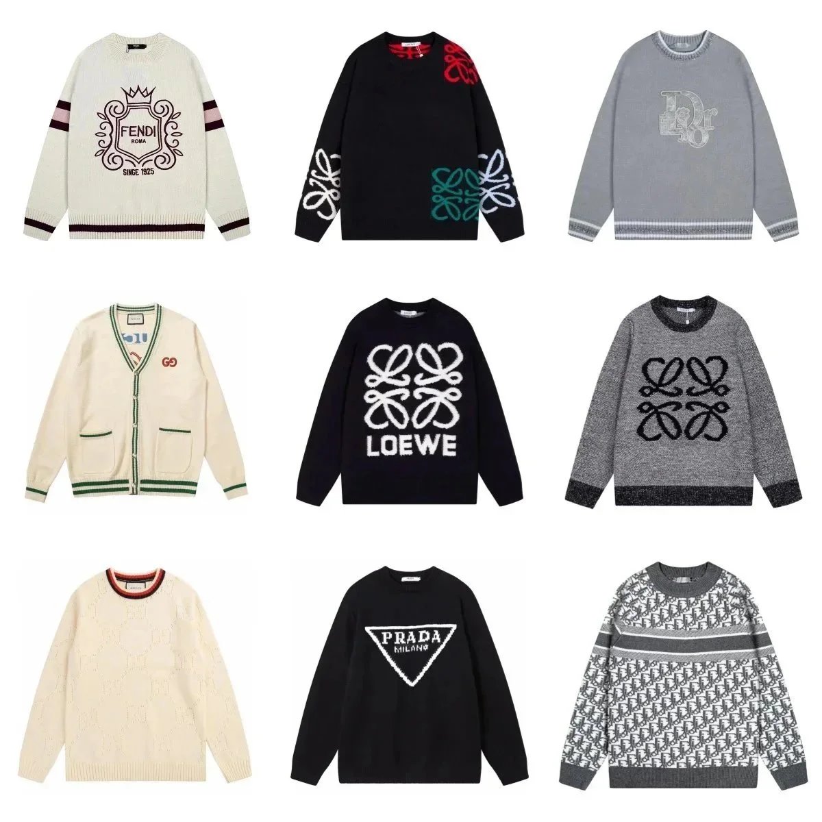 Luxury Designer Knit Sweaters from Fendi, Loewe, Prada and Dior