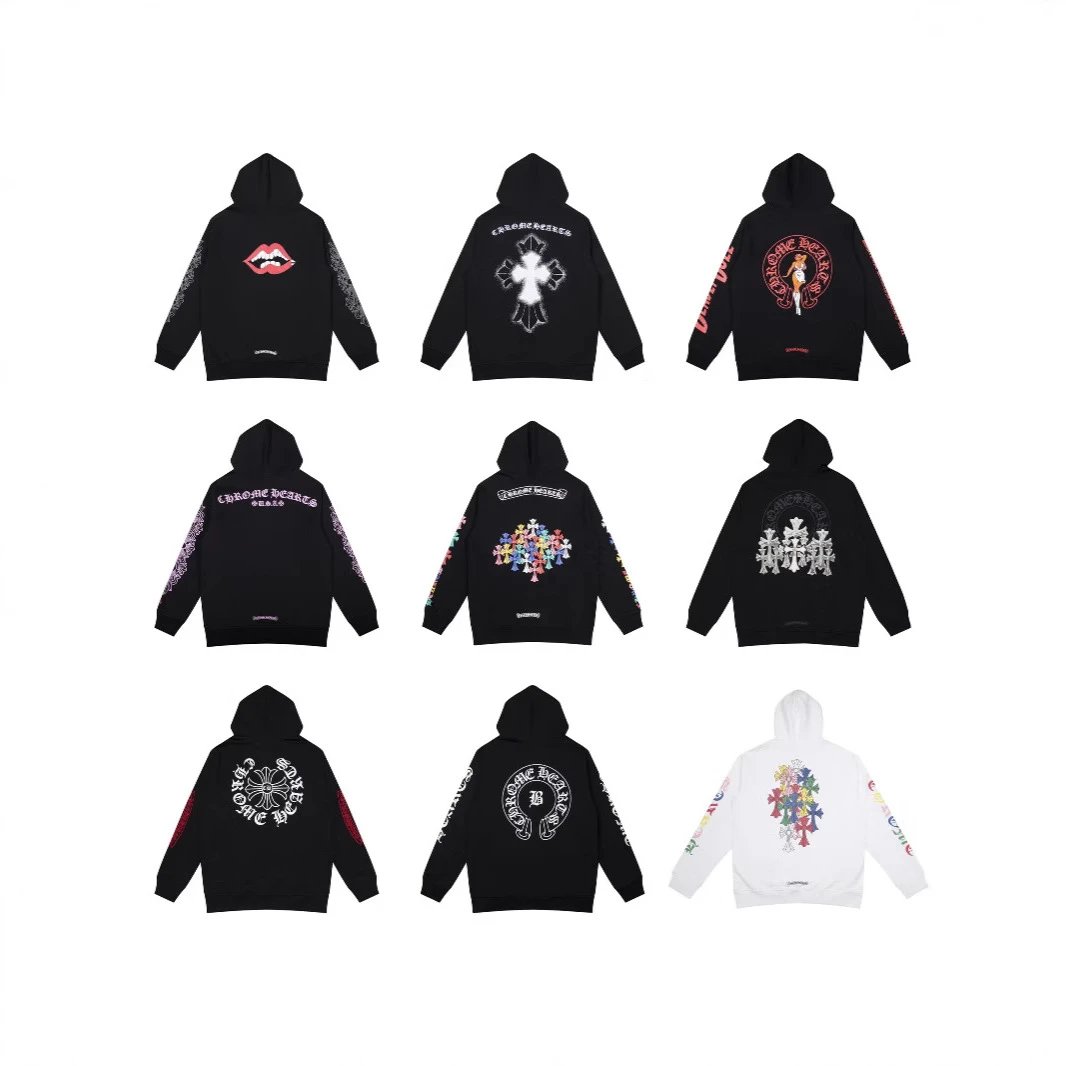 Chrome Hearts Hoodies Sweatshirts Black White Logo Design