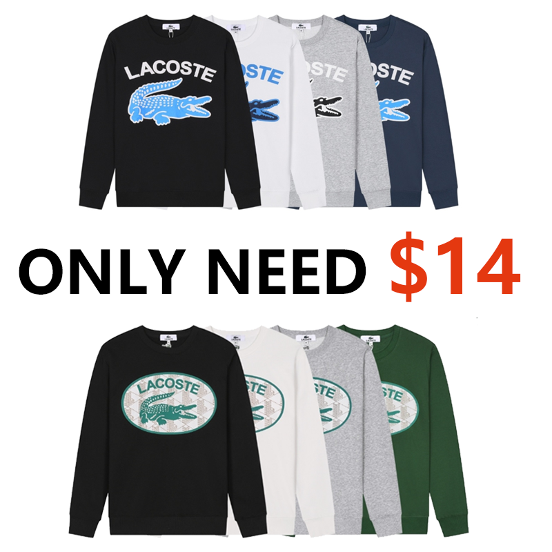 Lacoste Logo Print Crewneck Sweatshirt Men Women Casual Long Sleeve Sweater
