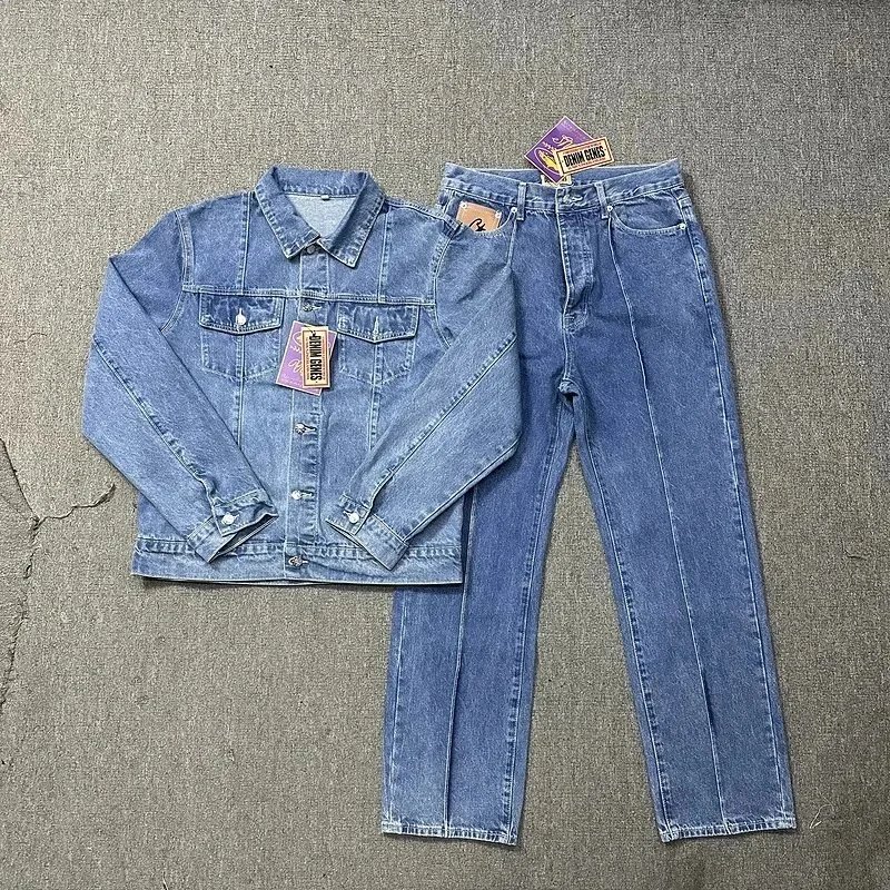 Denim Jacket and Jeans Set for Men Women Vintage Style