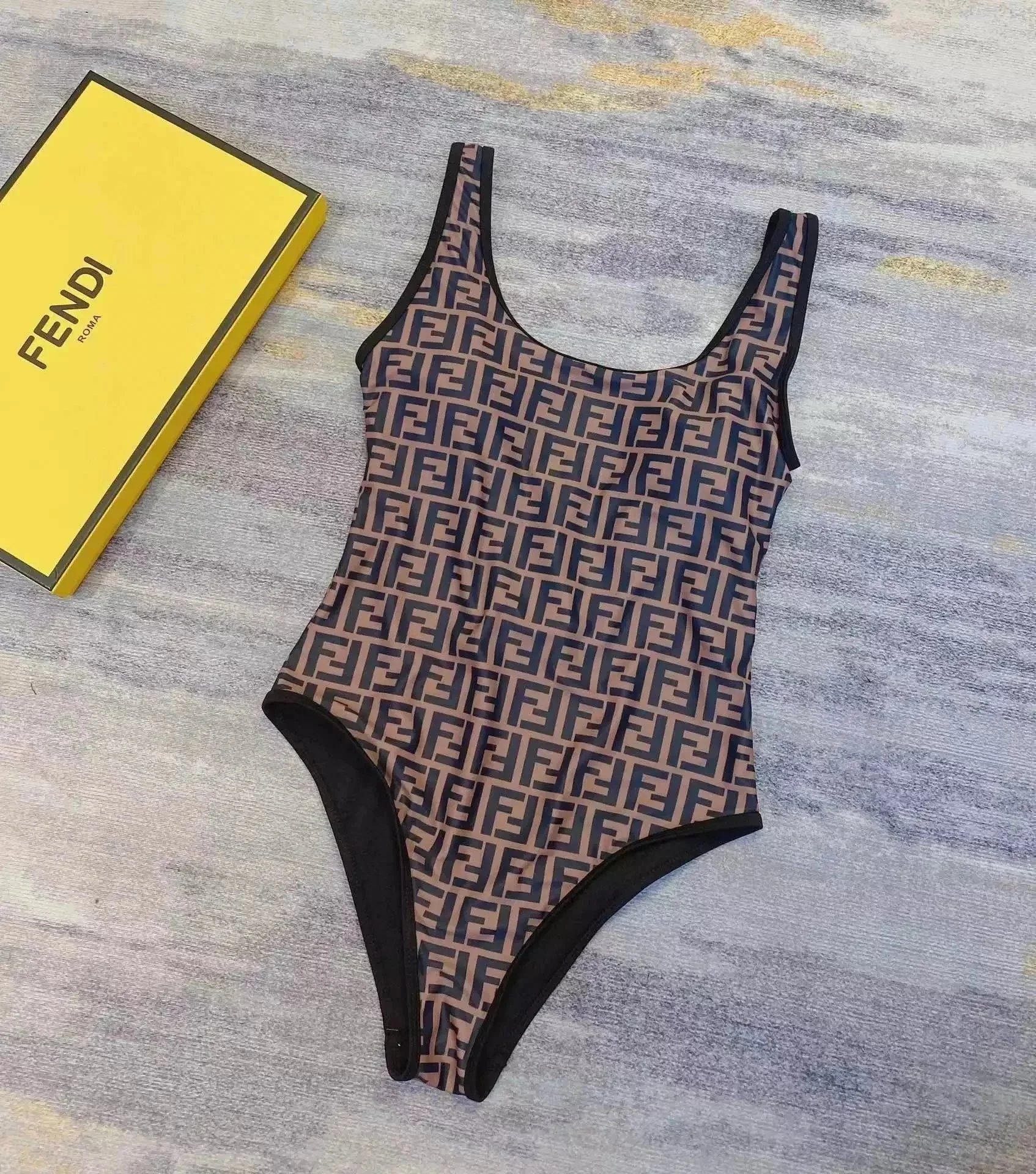 FENDI Logo Print One Piece Swimsuit Women's Swimwear