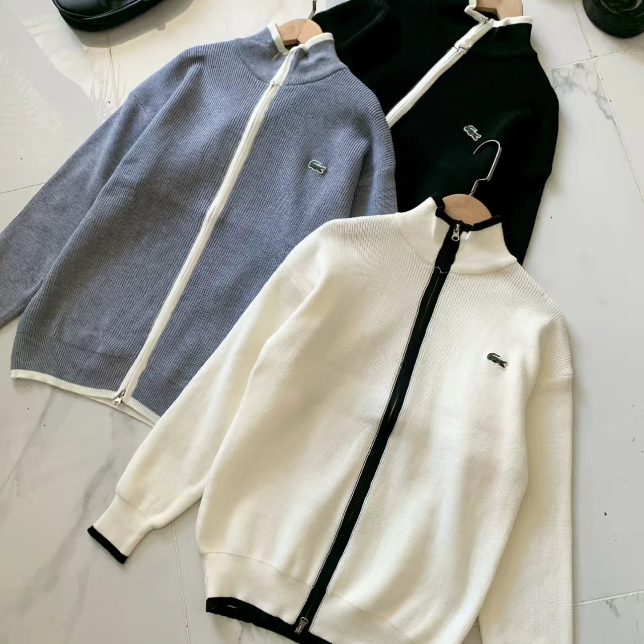 Lacoste Zip-Up Knit Sweater Men's Casual Wear