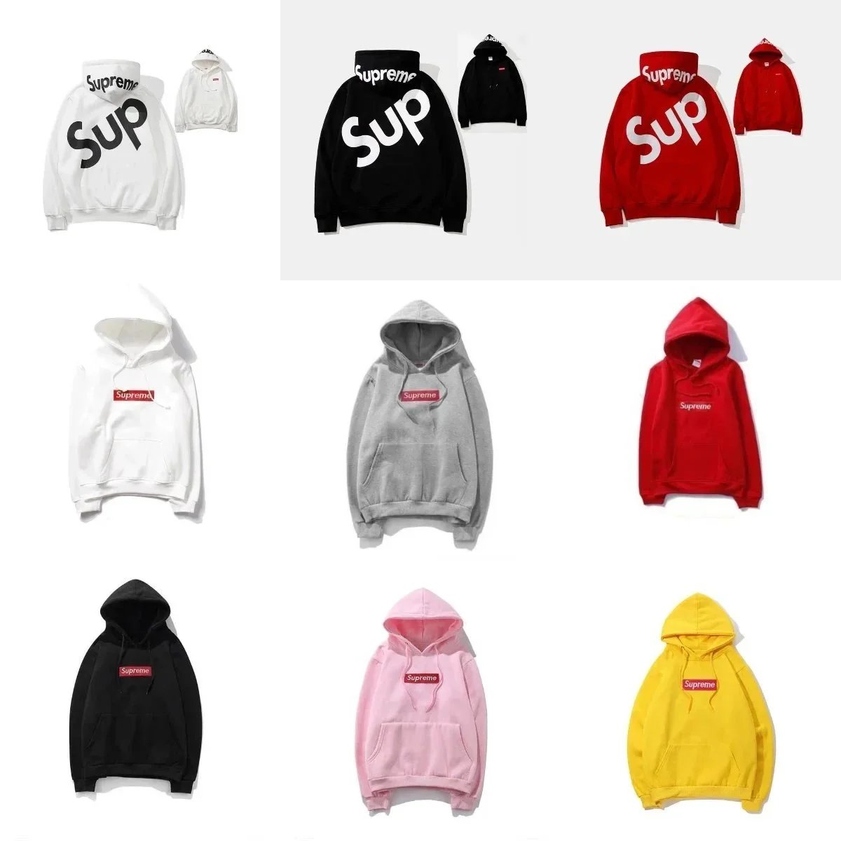 Supreme Hoodie Sweatshirt with Box Logo and Back Print