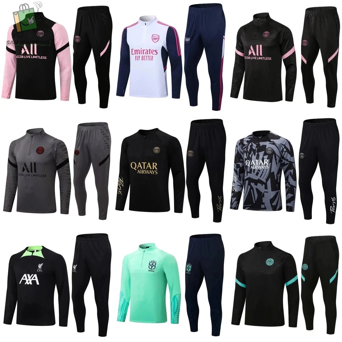 Men's Football Training Tracksuits for Arsenal Paris Saint-Germain Liverpool Inter Milan