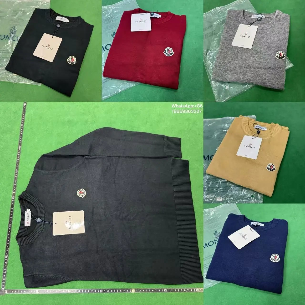 Moncler Men's Knit Sweater with Logo Patch