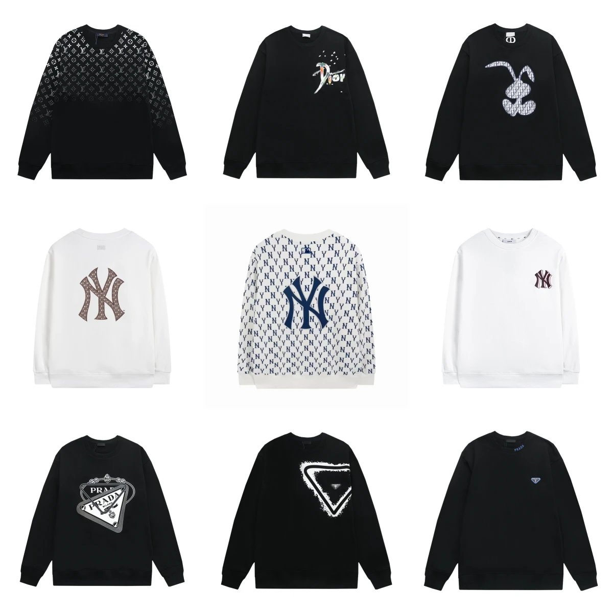 Prada Logo Sweatshirt Men's Fashion Streetwear