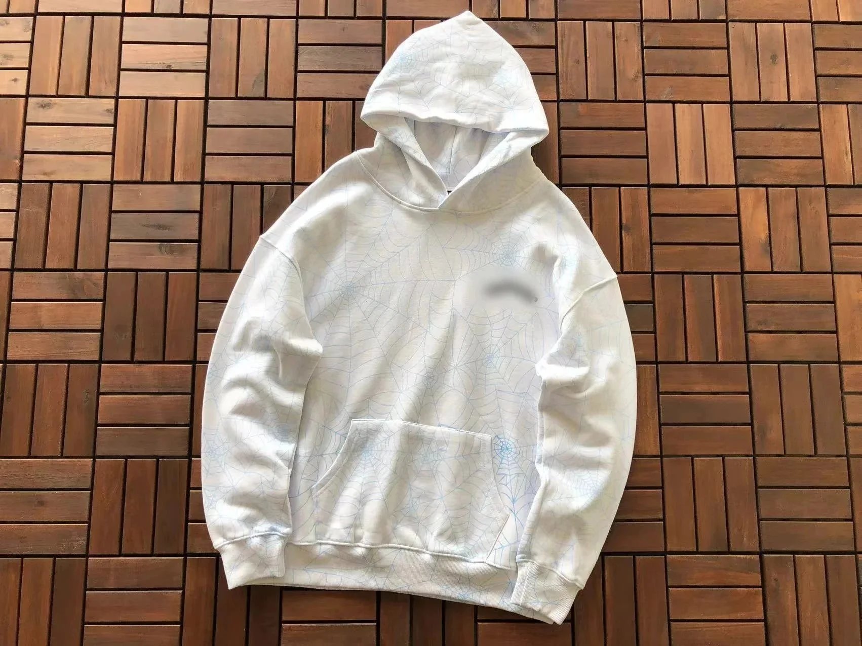 White Spider Web Pattern Hoodie Sweatshirt Men Women Casual Wear