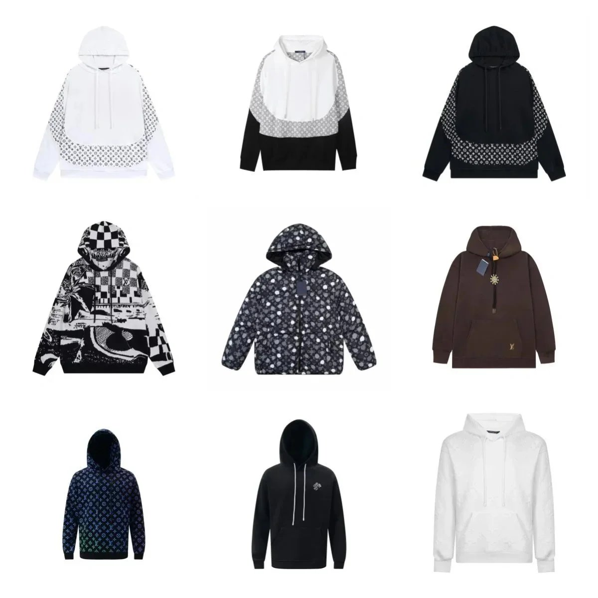 LV Monogram Hoodie Sweatshirt Men Women Fashion Streetwear