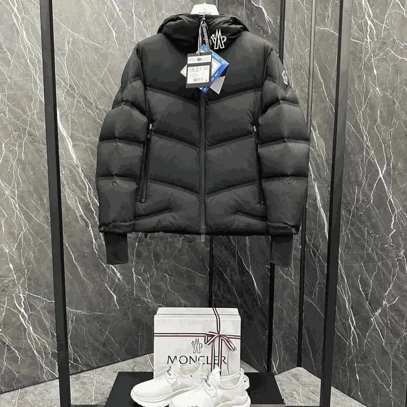 Moncler Black Hooded Down Jacket Men's Winter Warm Coat