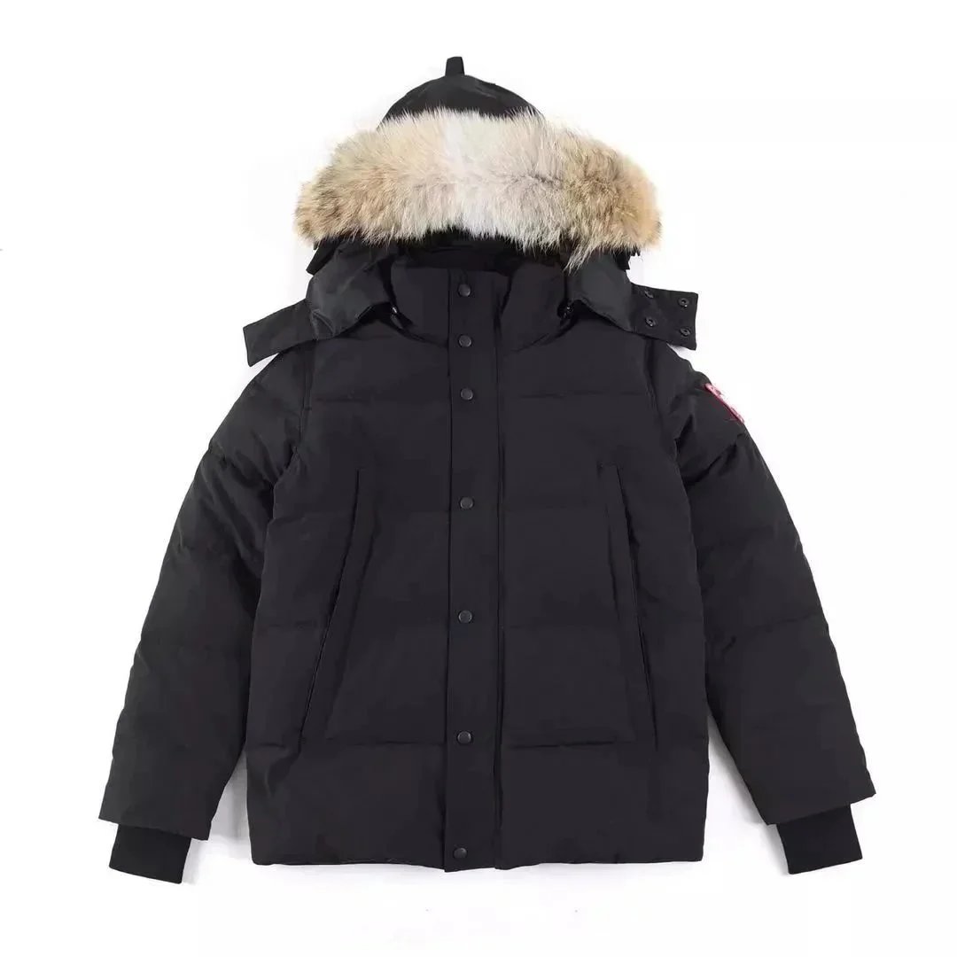 Canada Goose Black Down Jacket with Fur Hood