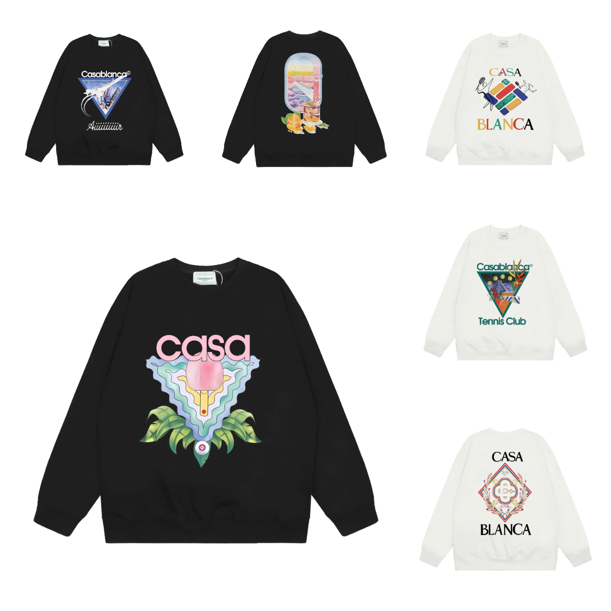 Casablanca Sweatshirt Collection - Vintage Inspired Graphic Crewneck