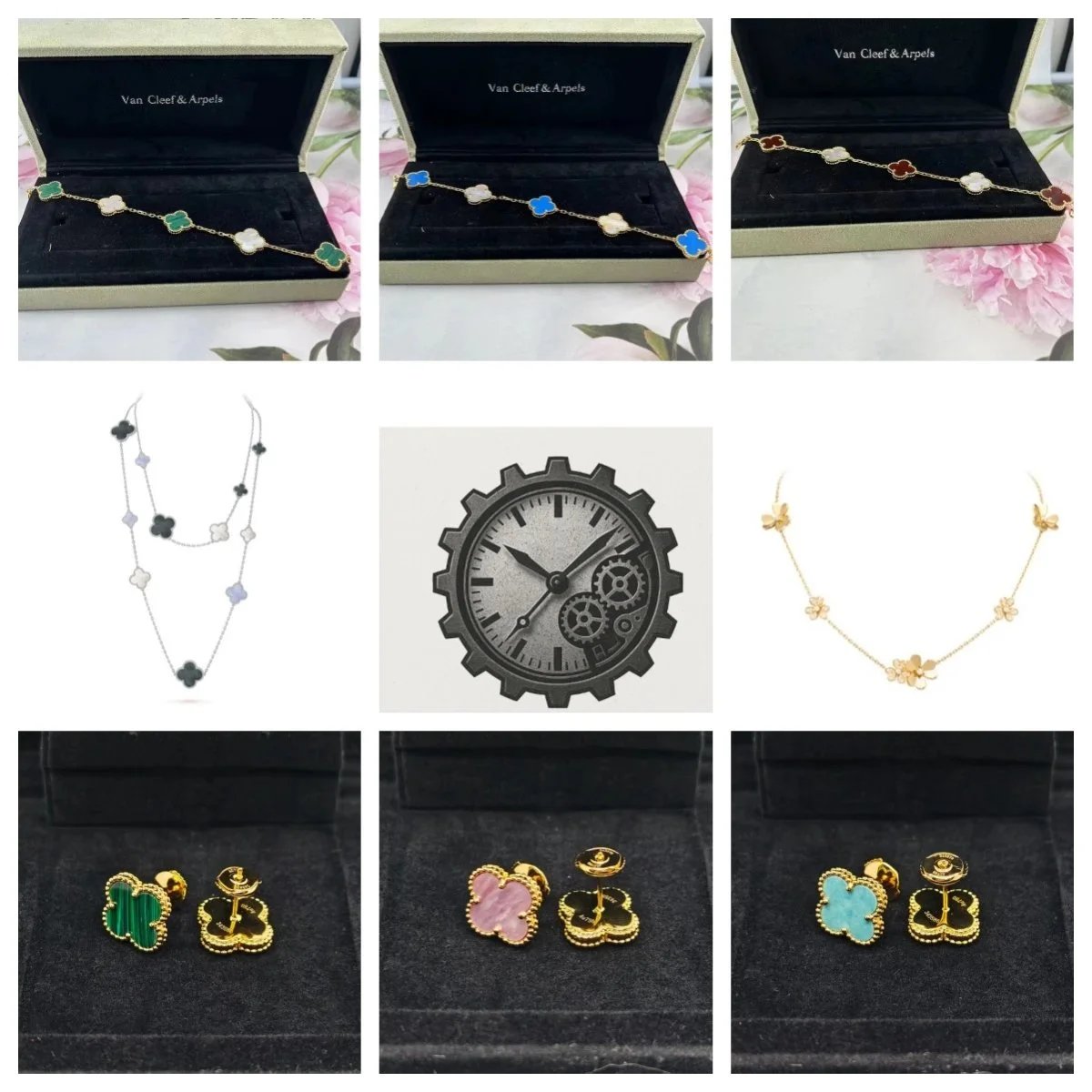 Van Cleof & Arpels Alhambra Necklace and Earrings Collection