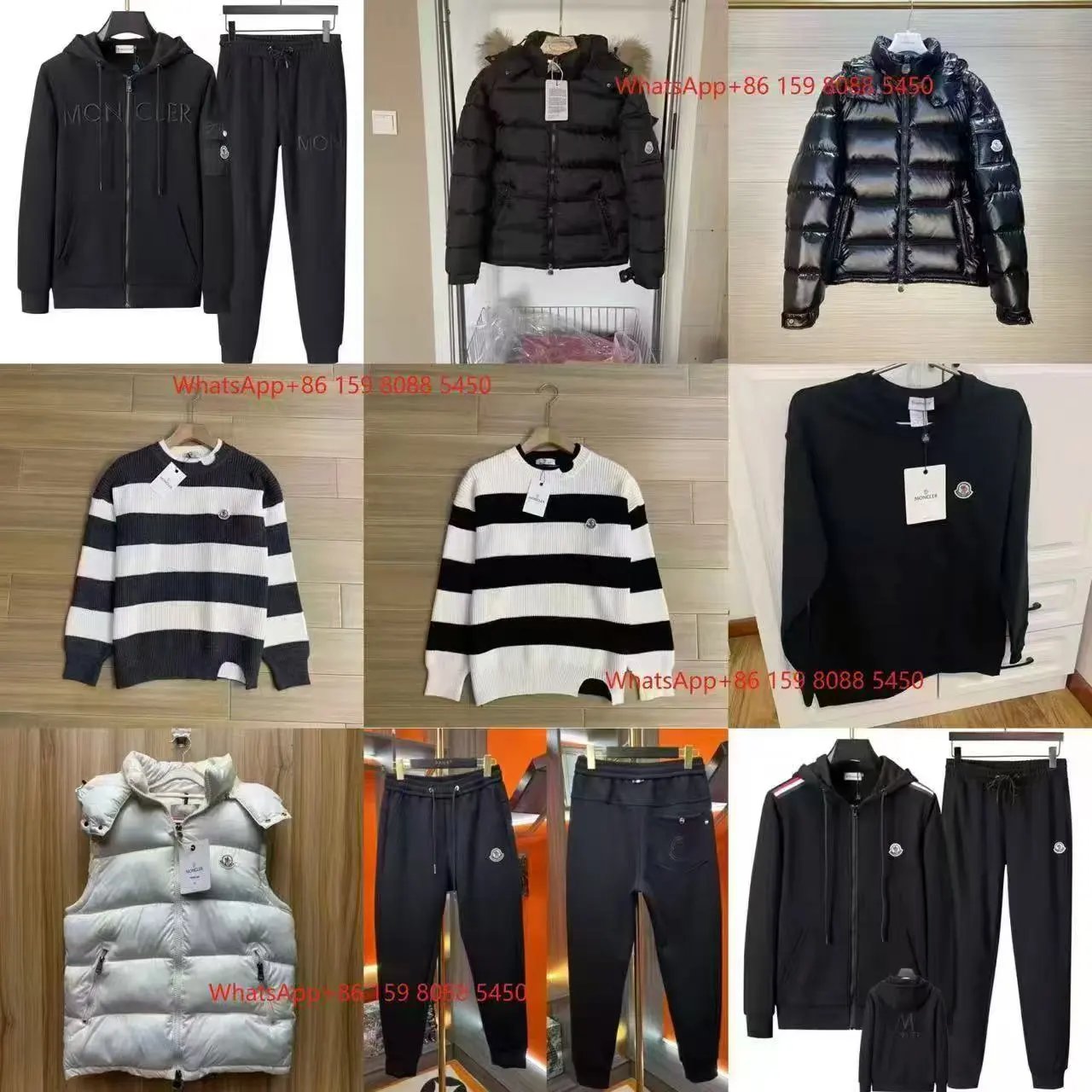 Moncler Winter Jacket Hoodie Sweater Pants Set