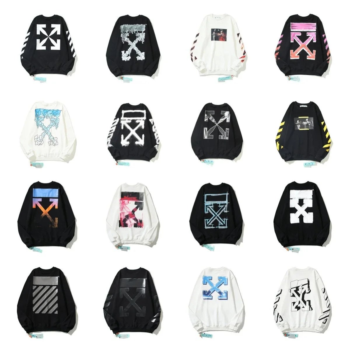 Off-White Sweatshirts with Arrows and Graphic Designs