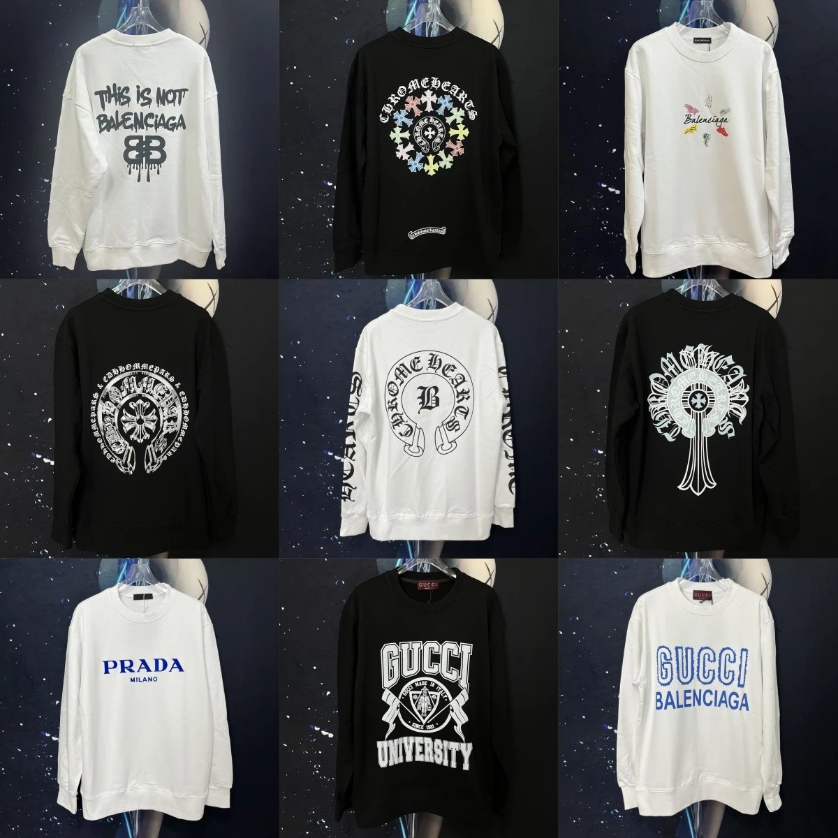 Balenciaga Chrome Hearts Gucci Prada Sweatshirts for Men Women