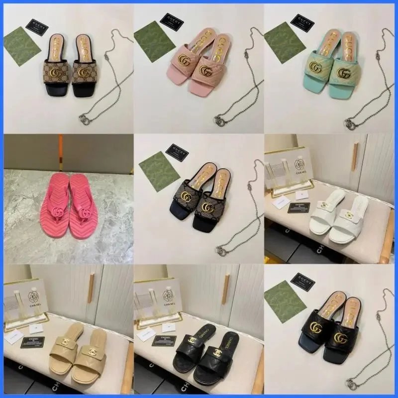 Gucci GG Logo Slide Sandals Women Fashion Slides