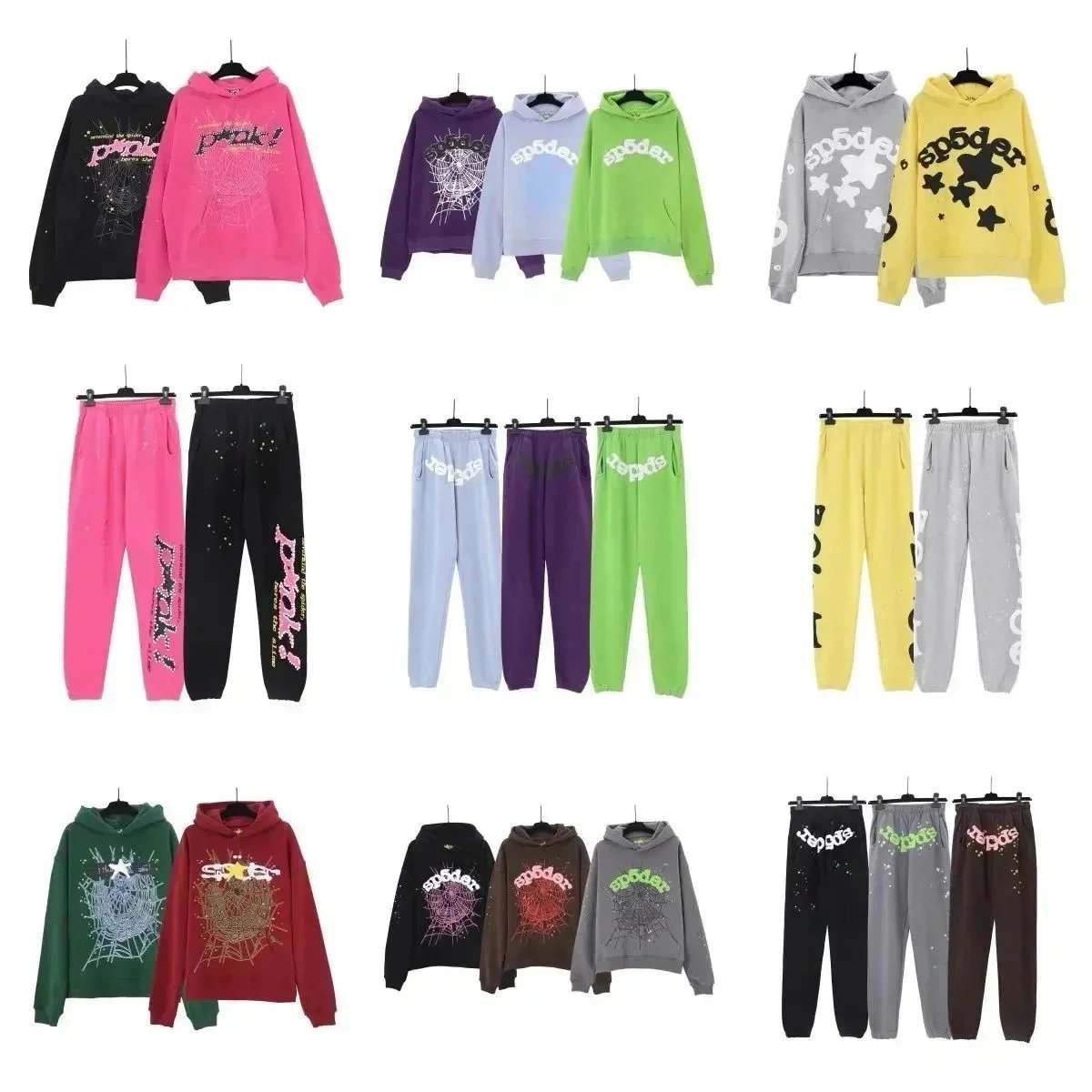 Spider Logo Hoodie and Pants Set for Women Fashion Casual Outfits