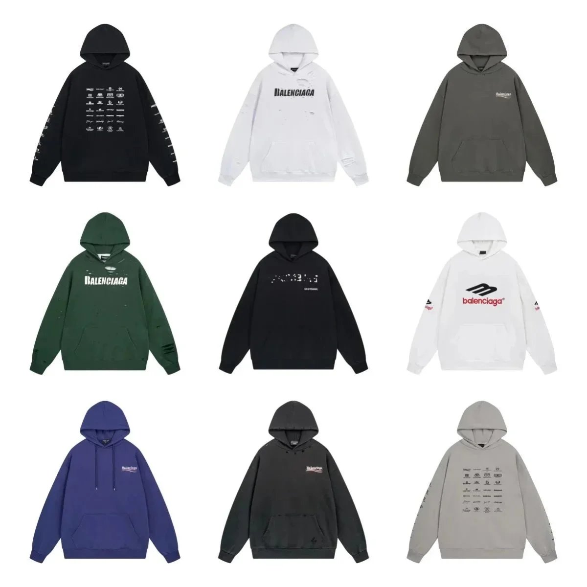 Balenciaga Hoodie Sweatshirt Men Women Oversized Logo Print Casual Streetwear