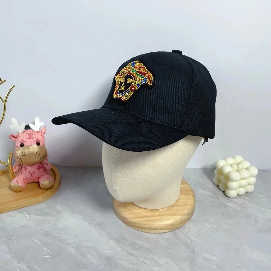 Stylish Black Baseball Cap with Colorful Embroidered Logo