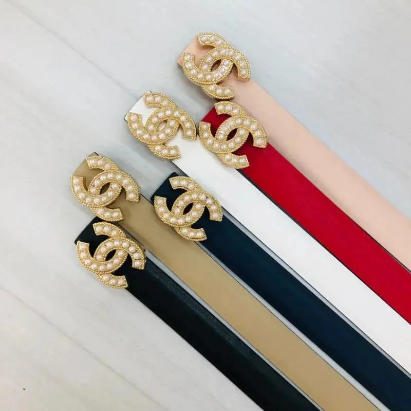 Chanel Pearl Logo Belt Fashion Women's Accessory