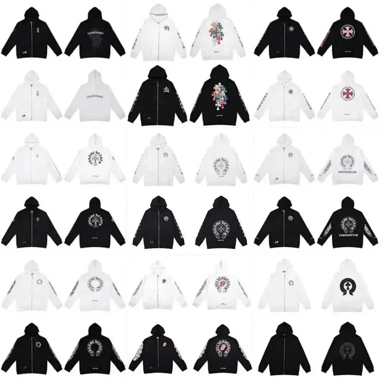 Lords of China Hoodie Collection - Black and White Zip-Up Sweatshirts