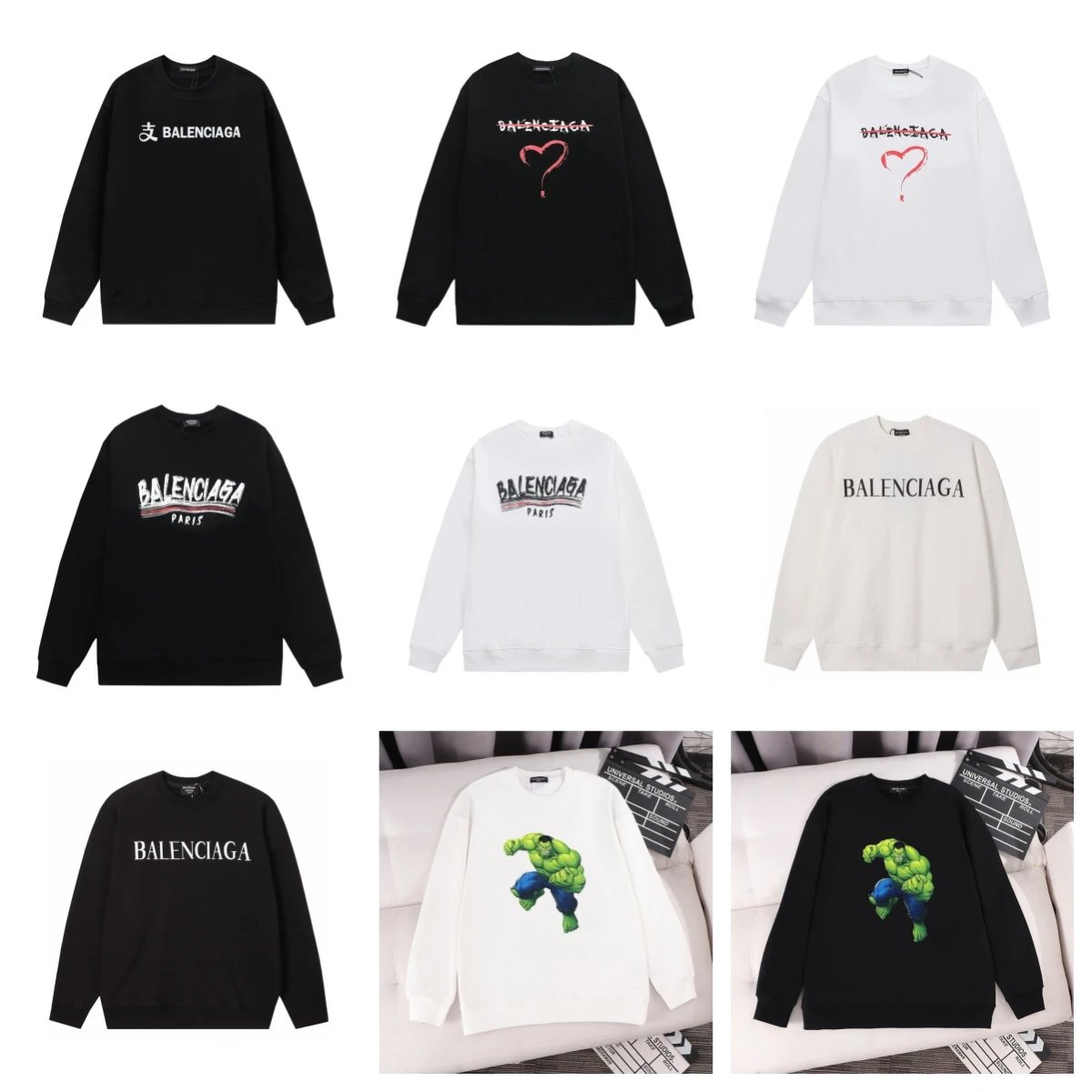 Balenciaga Logo Sweatshirts Men Women Oversized Hoodie Crewneck Sweater