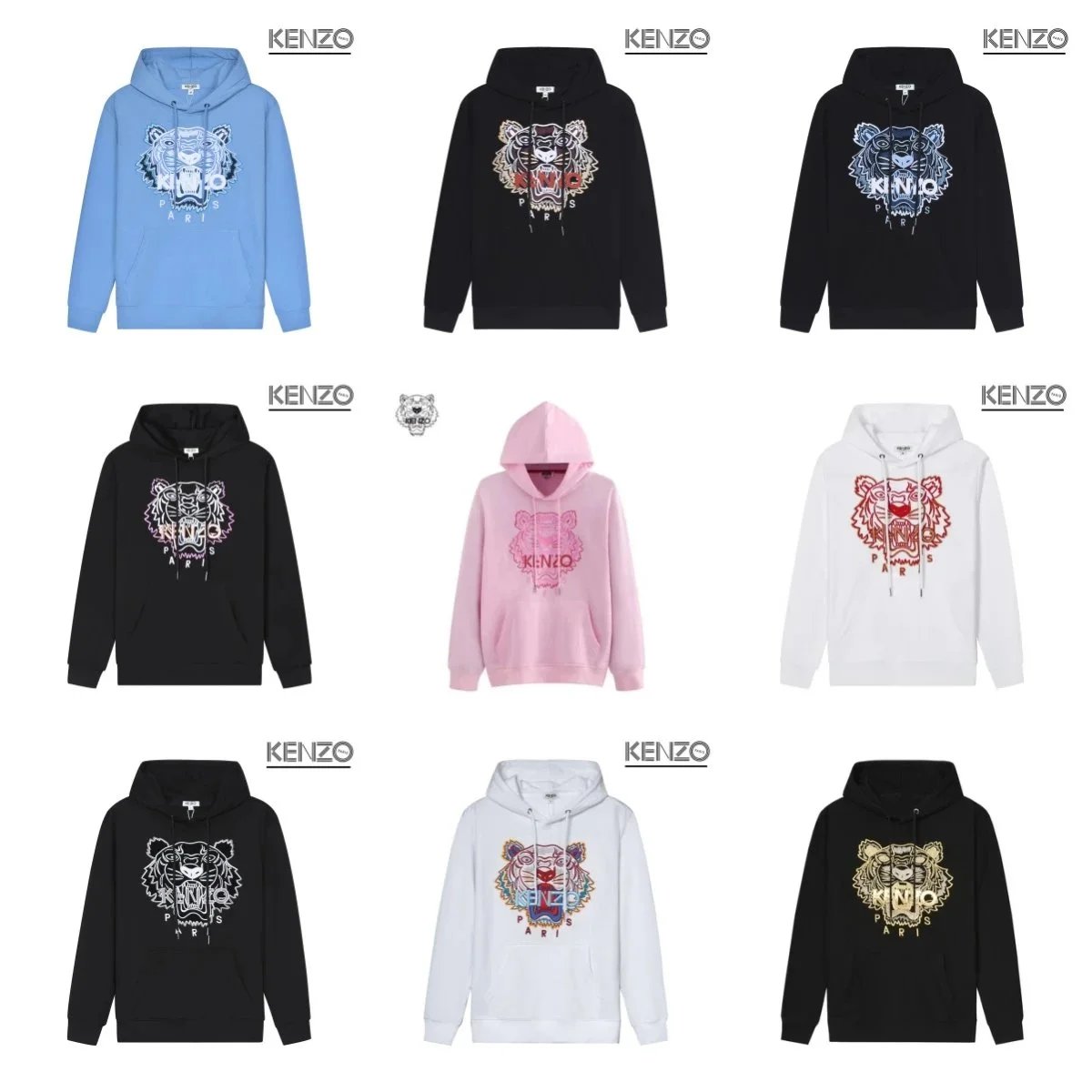 KENZO Tiger Head Logo Hoodie Sweatshirt