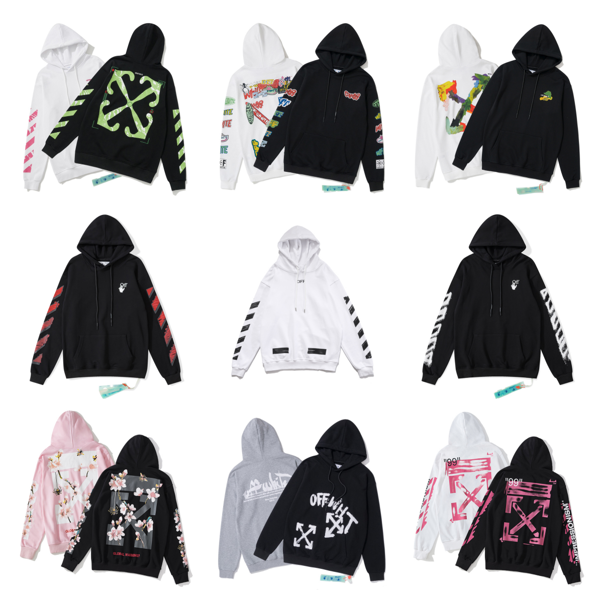 OFF-WHITE Hoodies Sweatshirts Men Women Streetwear Fashion