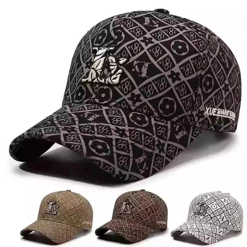 XUE SHAN Patterned Baseball Cap Adjustable Hat for Men Women Outdoor Fashion