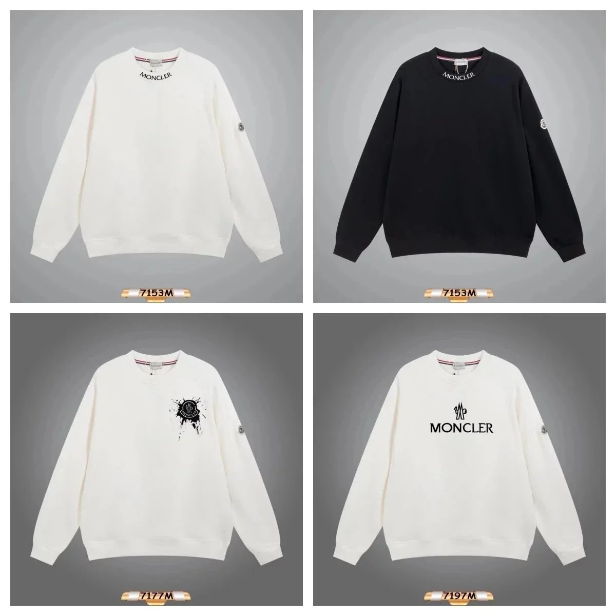 Moncler Sweatshirt 7153M 7177M 7197M Men's Casual Crewneck Sweater