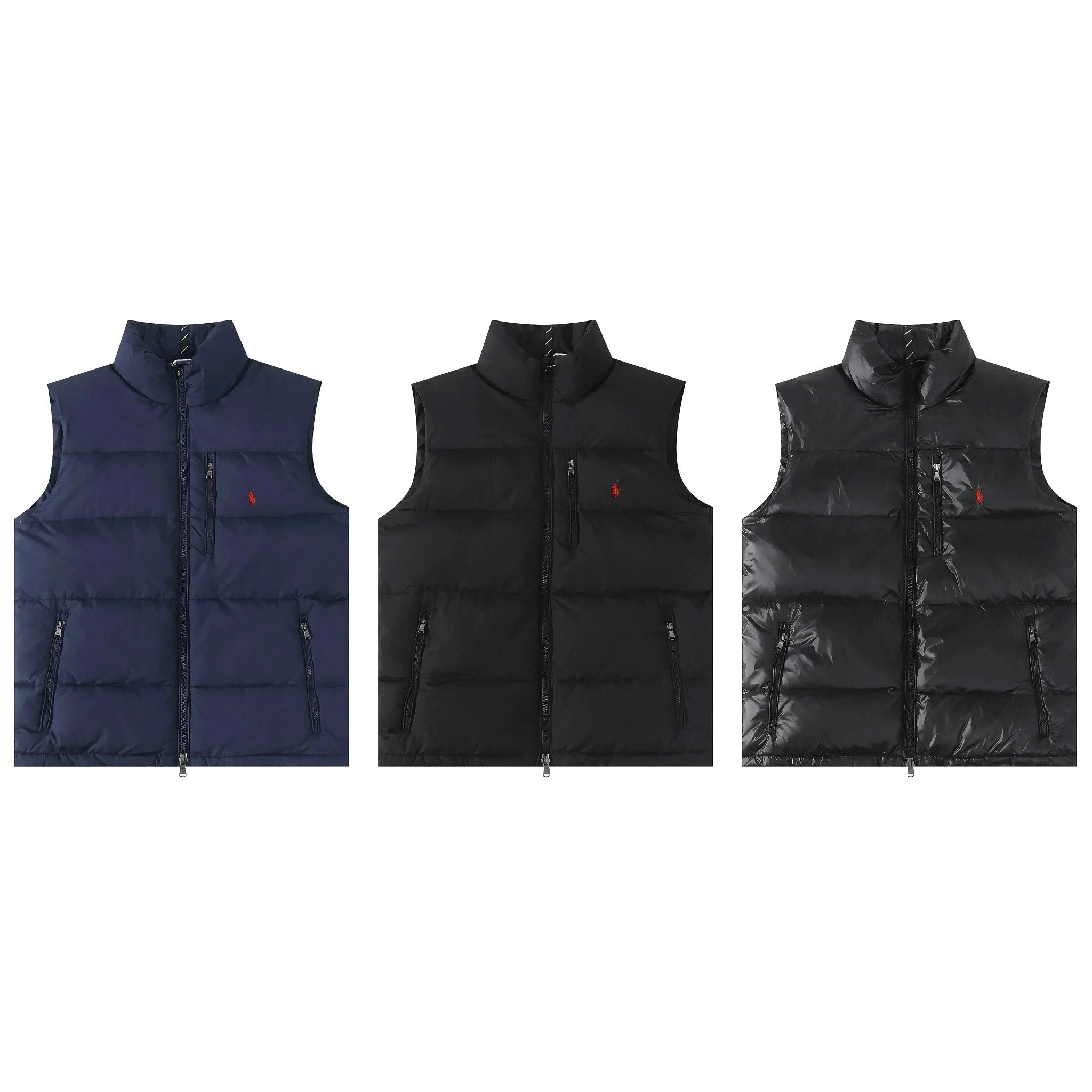 Men's Quilted Down Vest Lightweight Puffer Vest with Zippered Pockets