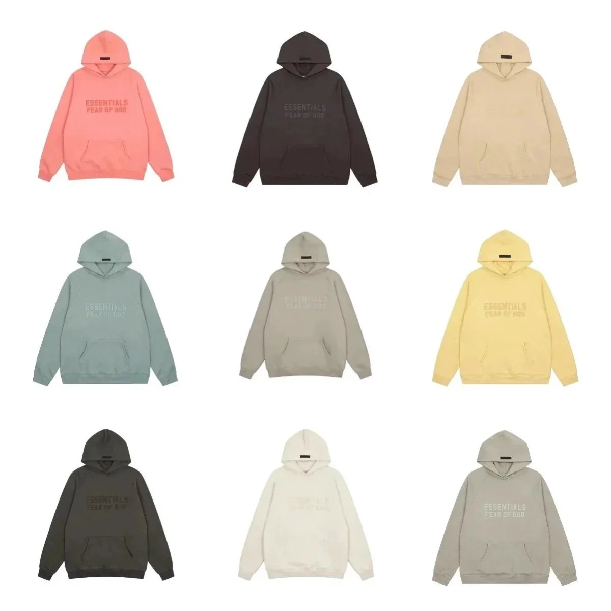 Essentials Hoodie Sweatshirt Unisex Oversized Logo Print Pullover Hooded Jacket