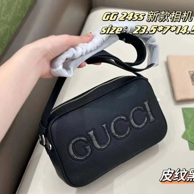 Gucci GG 24SS New Camera Bag Black Leather Crossbody Handbag