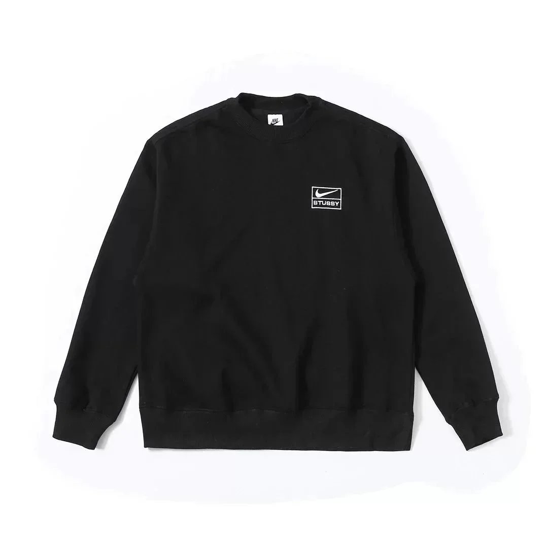 Nike Stussy Collaboration Black Crewneck Sweatshirt