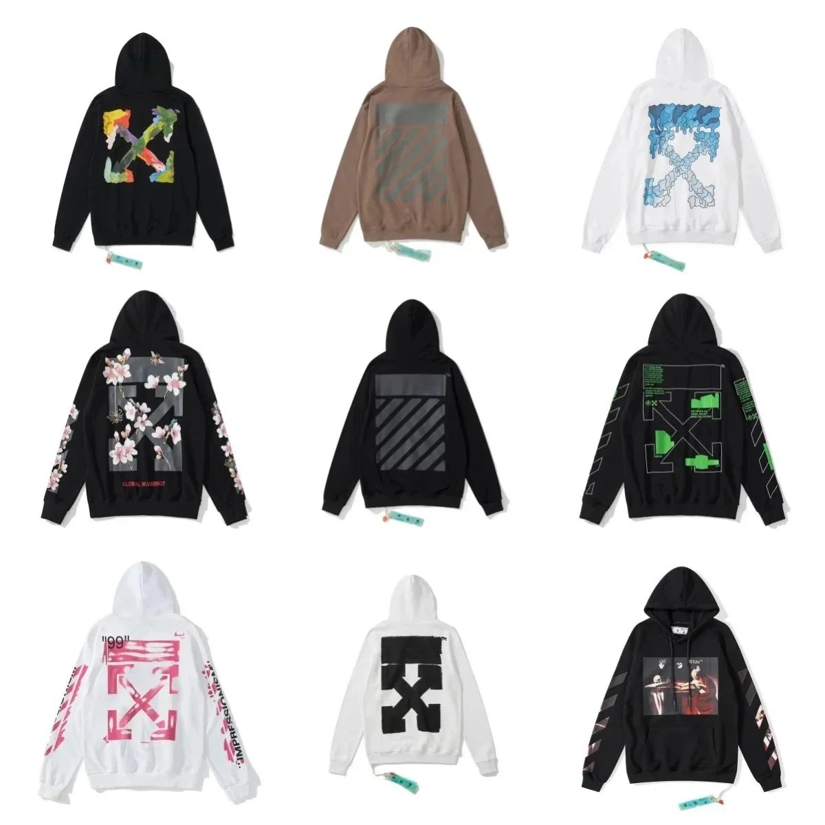 Off-White Hoodie Collection with Graphic Designs and Logo