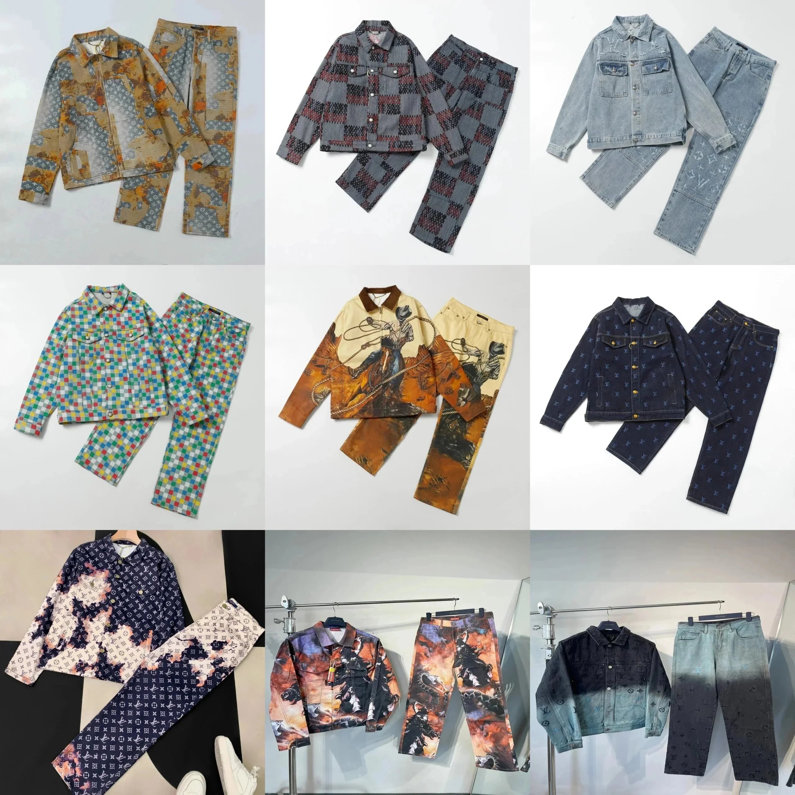 Louis Vuitton Men's Printed Jacket and Pants Sets